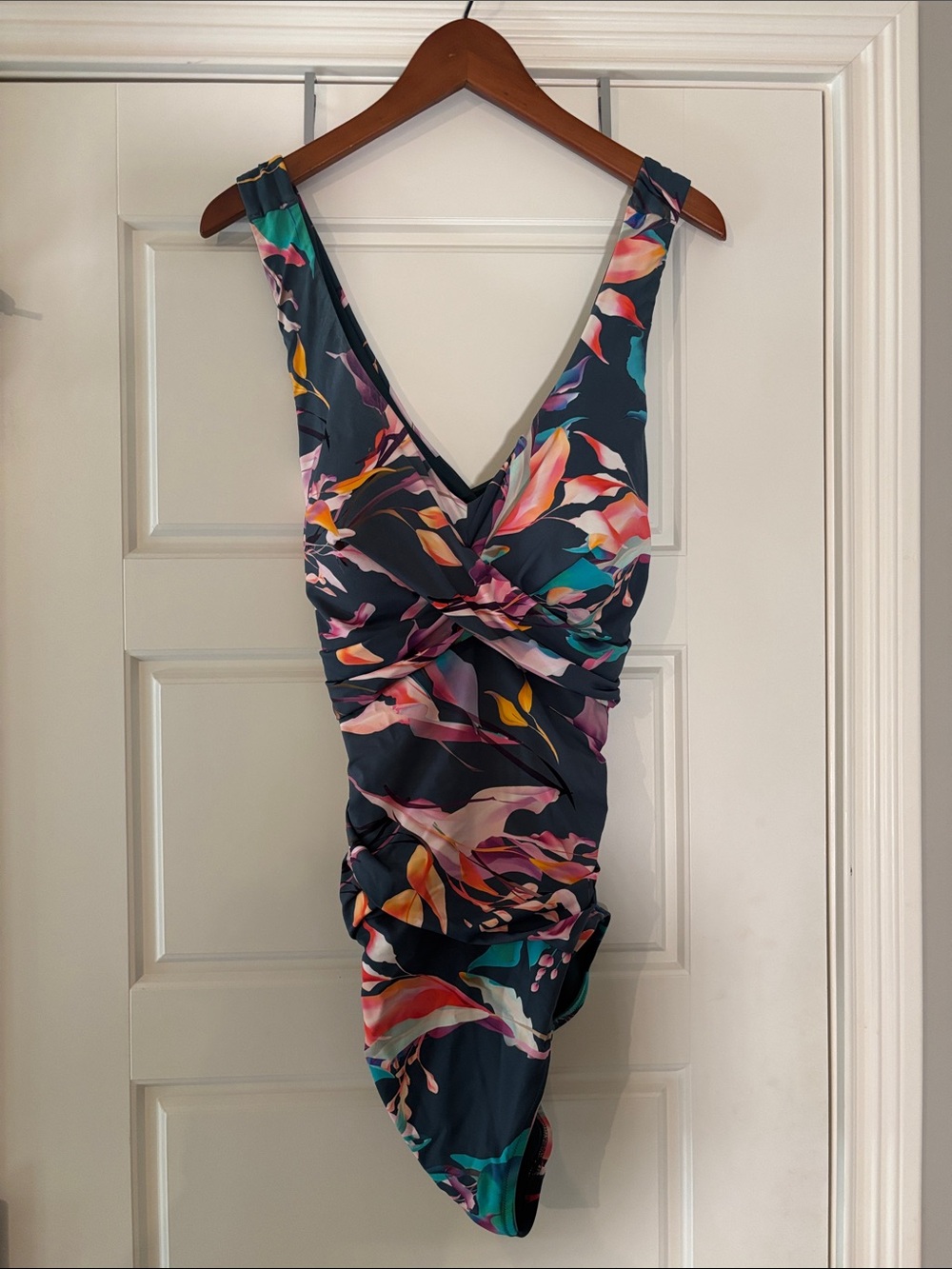 CALIA by Carrie Underwood Floral One-Piece Swimsuit - Teal, Pink, Yellow